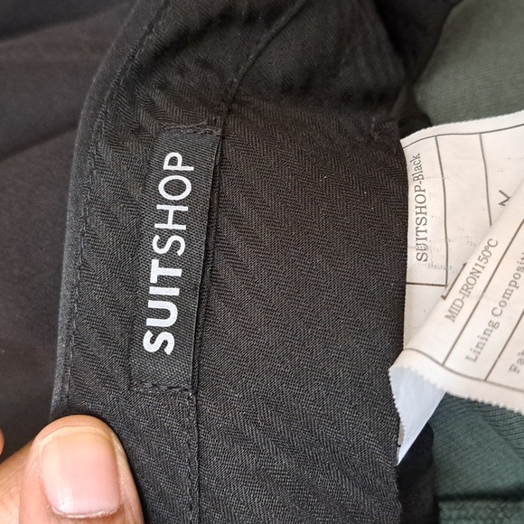 SuitShop Satin Waist Band Tuxedo Black Pants - Picture 5 of 10